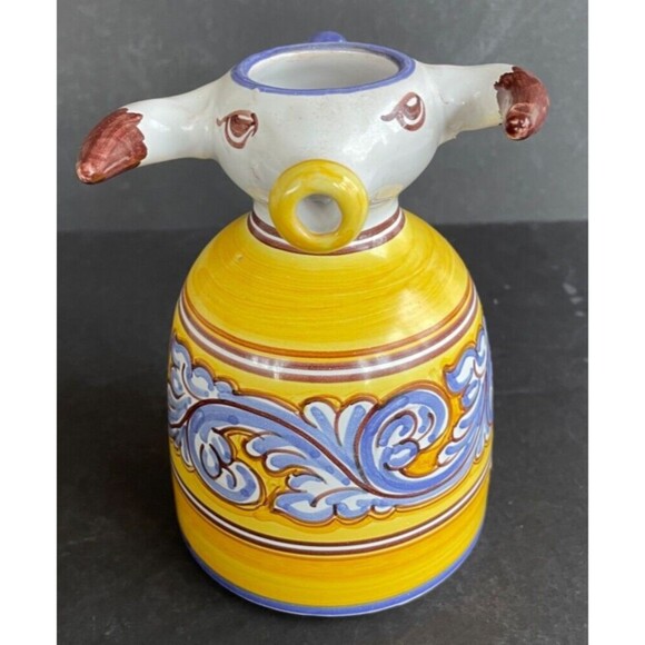 Spanish Bull Milk Pitcher Creamer Picasso Style Art Pottery Signed Espana Unique - Picture 5 of 11
